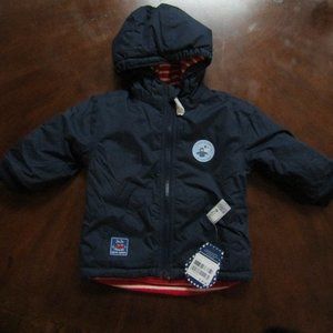 JoJo Maman Bebe navy blue reversible jacket 12-18